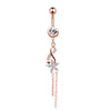 Simple Style Water Droplets Flower Butterfly Stainless Steel Inlay Zircon Women's Belly Ring