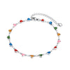 Sweet Heart Shape 304 Stainless Steel Enamel Women'S Anklet