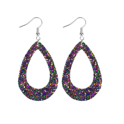 1 Pair Simple Style Geometric Water Droplets Pu Leather Drop Earrings