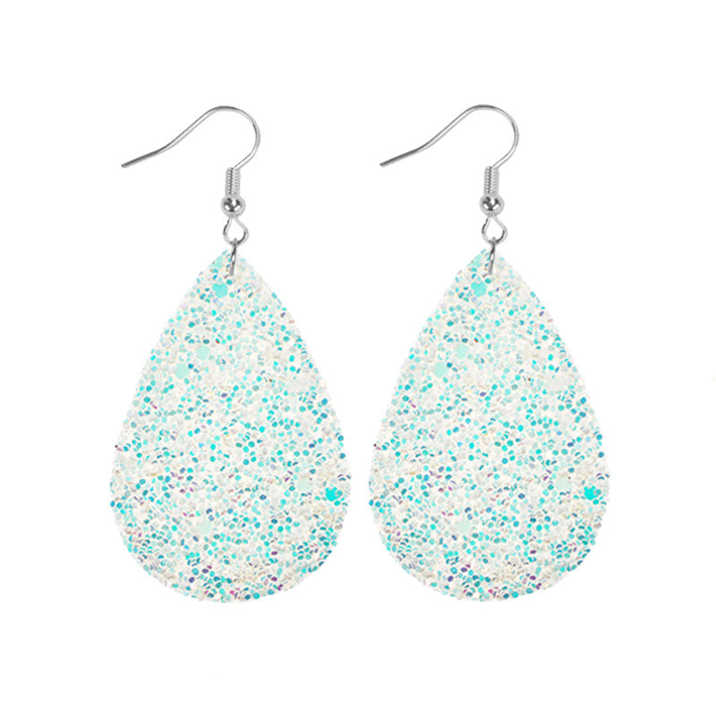 1 Pair Simple Style Geometric Water Droplets Pu Leather Drop Earrings