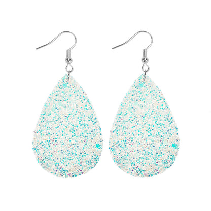 1 Pair Simple Style Geometric Water Droplets Pu Leather Drop Earrings