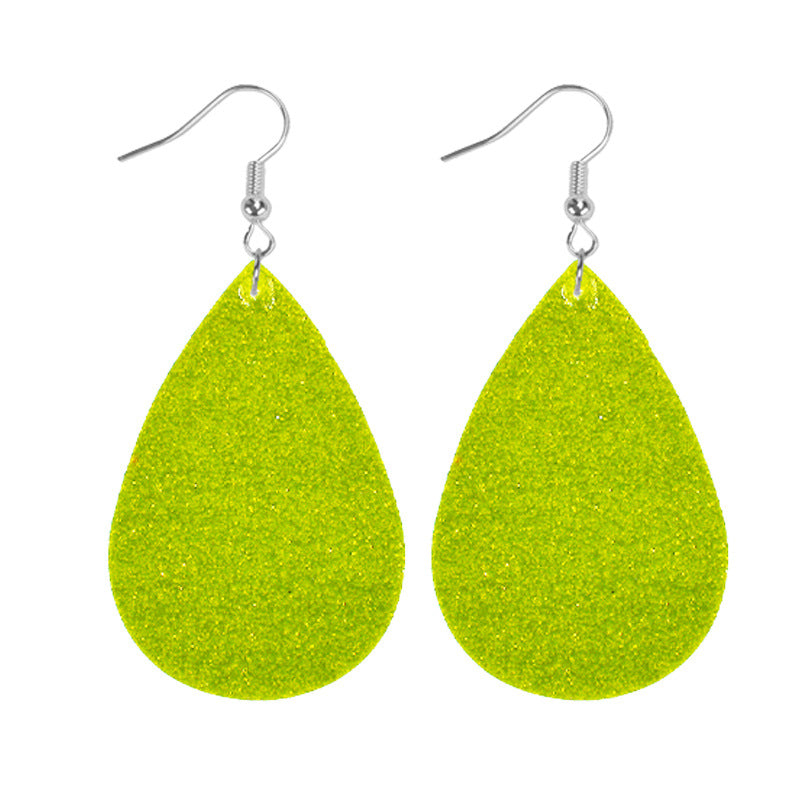 1 Pair Simple Style Geometric Water Droplets Pu Leather Drop Earrings