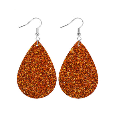 1 Pair Simple Style Geometric Water Droplets Pu Leather Drop Earrings