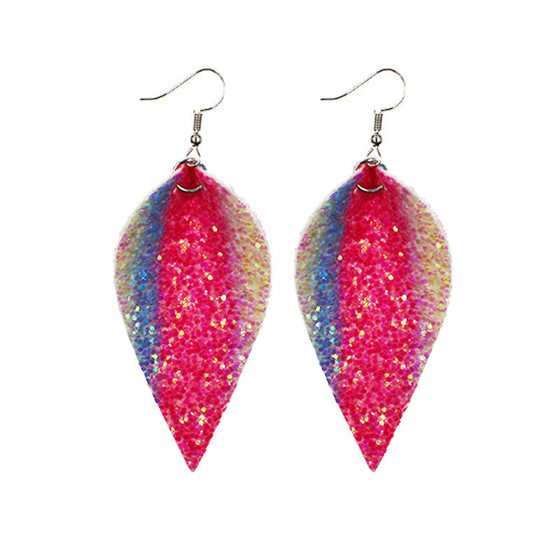 1 Pair Simple Style Geometric Water Droplets Pu Leather Drop Earrings