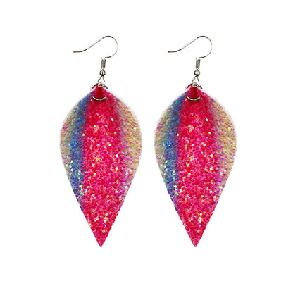 1 Pair Simple Style Geometric Water Droplets Pu Leather Drop Earrings