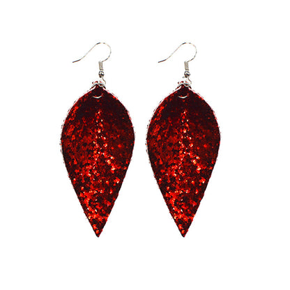 1 Pair Simple Style Geometric Water Droplets Pu Leather Drop Earrings