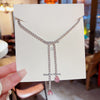 Lady Tassel Copper Chain Inlay Zircon Pendant Necklace