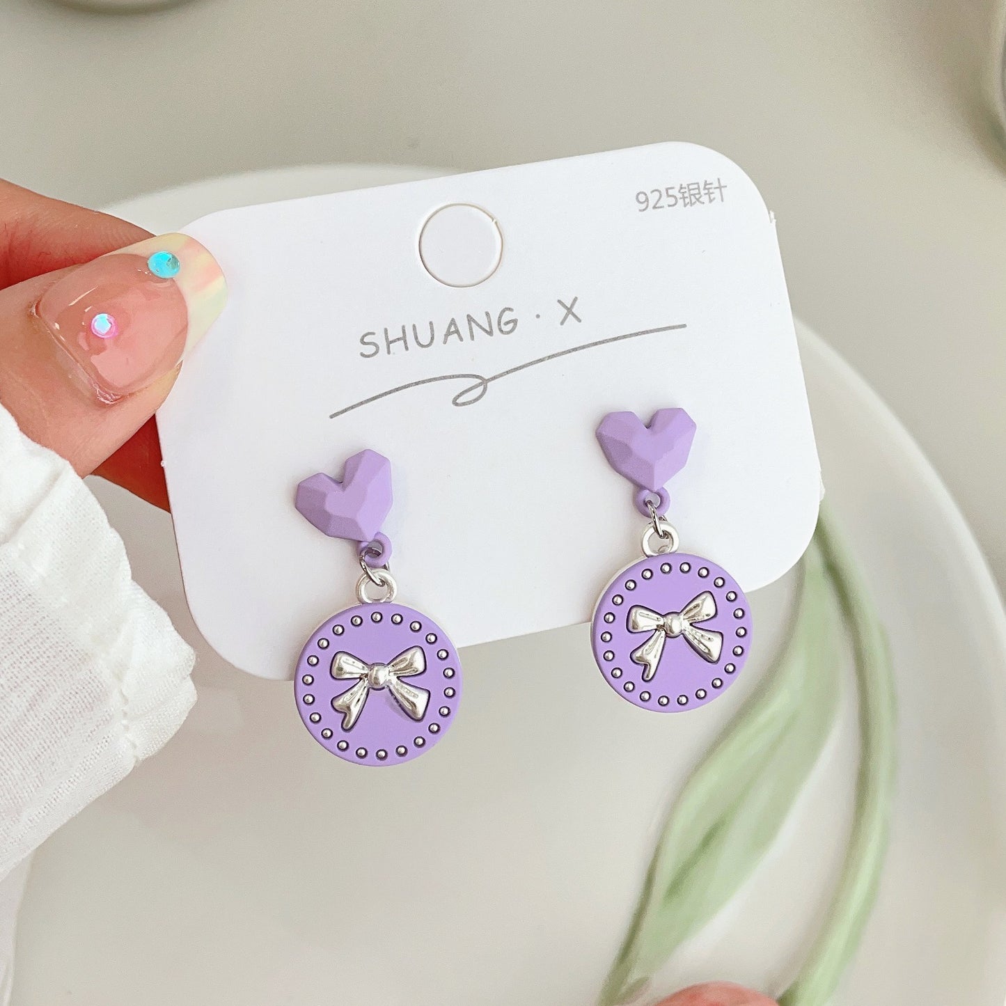 1 Pair Sweet Flower Enamel Inlay Alloy Artificial Pearls Artificial Diamond Ear Studs