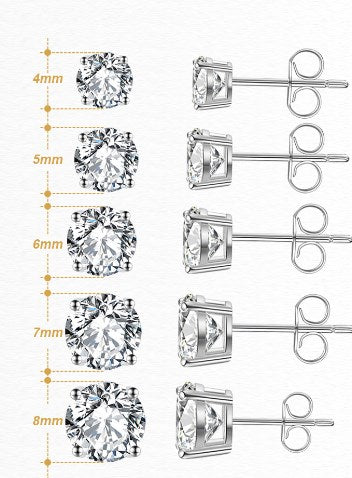 1 Pair Simple Style Solid Color Inlay Sterling Silver Zircon Ear Studs