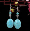 1 Pair Elegant Lady Ethnic Style Owl Flower Butterfly Turquoise Drop Earrings