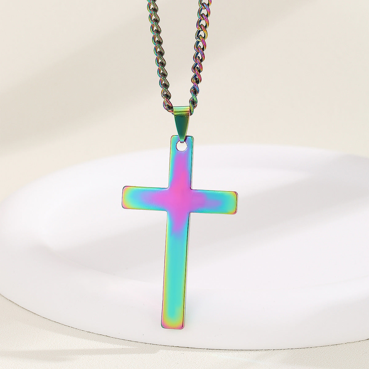 Fashion Cross Stainless Steel Pendant Necklace 1 Piece