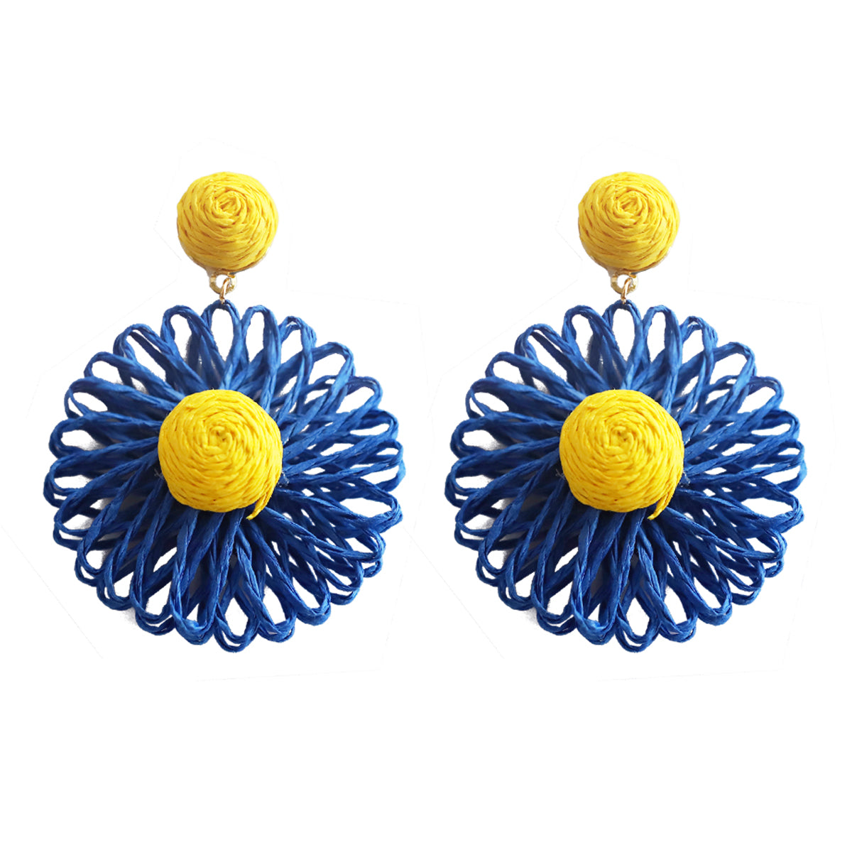 1 Pair Ig Style Vacation Flower Handmade Raffia Drop Earrings