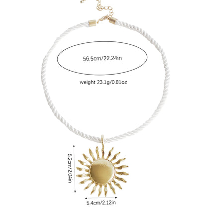 Casual Simple Style Sun Flower Alloy Women's Pendant Necklace Long Necklace