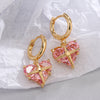 1 Pair Sweet Simple Style Star Heart Shape Plating Inlay Copper Zircon 18k Gold Plated Drop Earrings