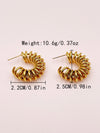 1 Pair Casual Simple Style Commute C Shape Geometric Polishing Plating Stainless Steel Gold Plated Ear Studs
