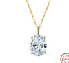 Simple Style Round Sterling Silver Polishing Plating Inlay Zircon 14k Gold Plated Pendant Necklace