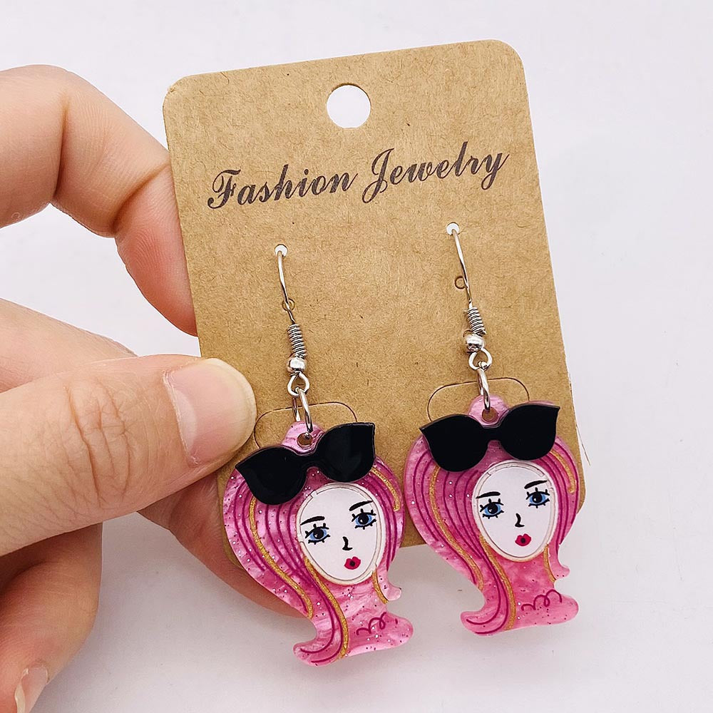 1 Pair Cartoon Style Cartoon Character Flower Arylic Ear Hook