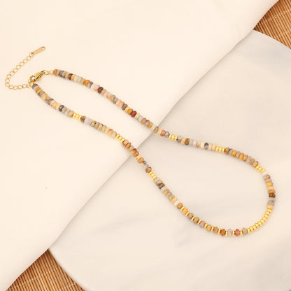 Ethnic Style Simple Style Multicolor Natural Stone Copper Beaded Handmade Necklace