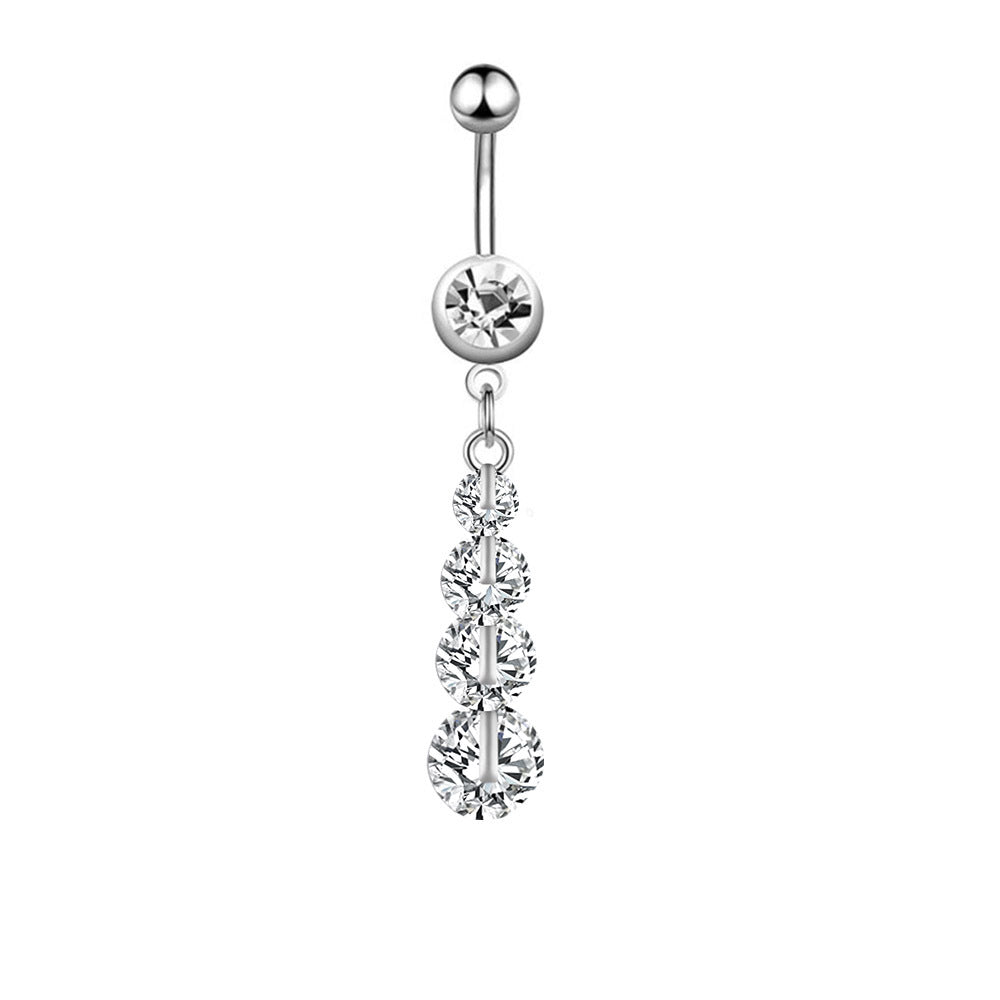 1 Piece Fashion Star Heart Shape Butterfly Stainless Steel Inlay Zircon Belly Ring