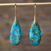 1 Pair Retro Water Droplets Emperor Stone Drop Earrings