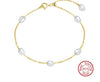 1 Piece Simple Style Geometric Sterling Silver Plating Inlay Pearl Bracelets