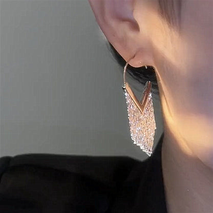 1 Pair Simple Style Korean Style Tassel Alloy Drop Earrings