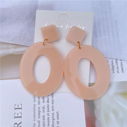 1 Pair Elegant Streetwear Oval Acetic Acid Sheets Drop Earrings