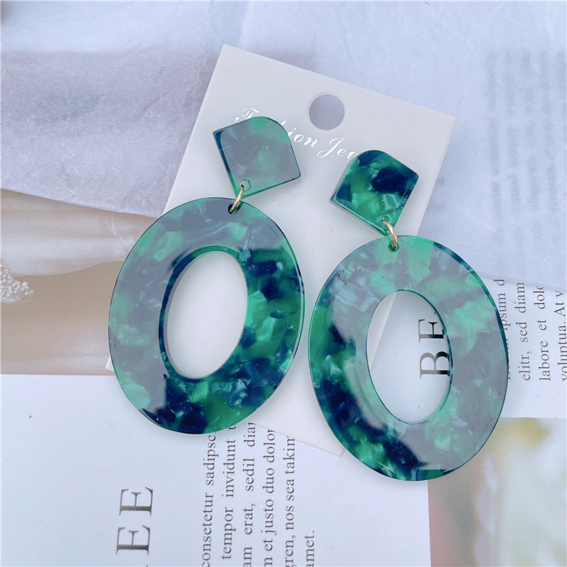 1 Pair Elegant Streetwear Oval Acetic Acid Sheets Drop Earrings