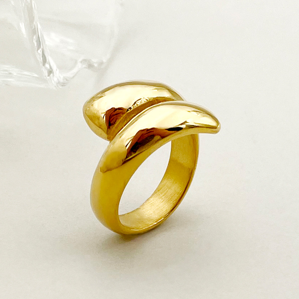 Simple Style Solid Color Stainless Steel Plating Gold Plated Open Rings