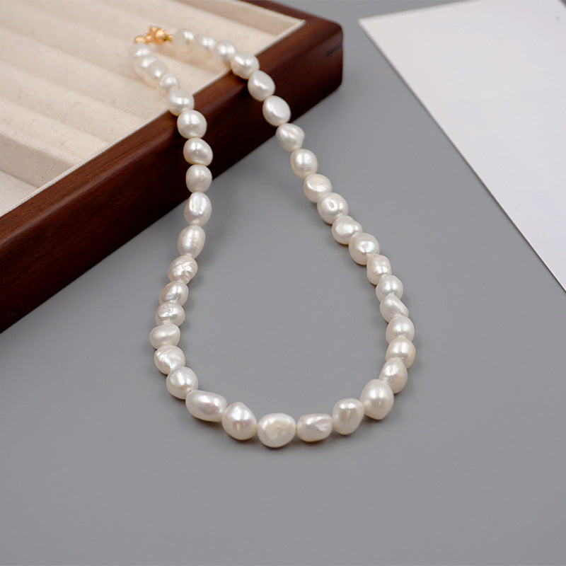 Elegant Geometric Freshwater Pearl Copper Beaded Bracelets Necklace