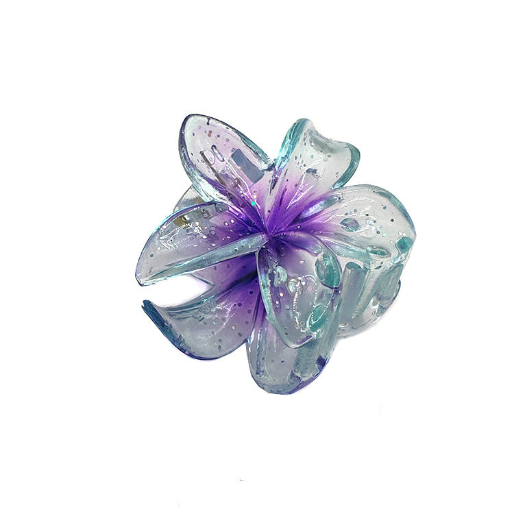 Sweet Simple Style Flower Plastic Hair Claws