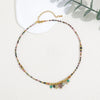 Vacation Colorful Stainless Steel Artificial Crystal Natural Stone Beaded Women's Necklace