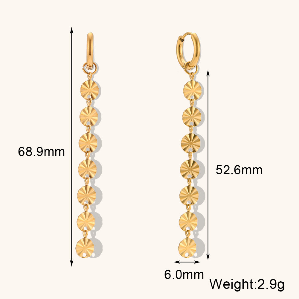 1 Pair Simple Style Geometric Plating Stainless Steel Drop Earrings