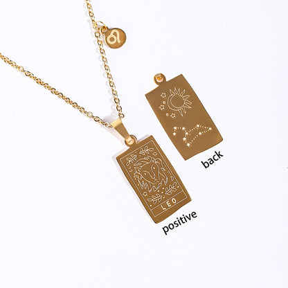 Modern Style Constellation Stainless Steel Titanium Steel Plating Pendant Necklace