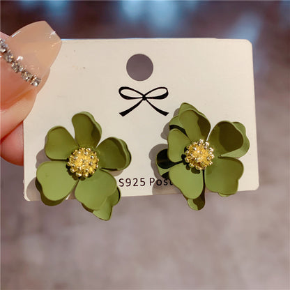 1 Pair Pastoral Flower Stoving Varnish Alloy Ear Studs