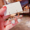 1 Pair Elegant Geometric Plating Inlay Alloy Artificial Pearls Rhinestones Earrings