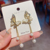 1 Pair Glam Geometric Plating Inlay Alloy Artificial Pearls Rhinestones Earrings