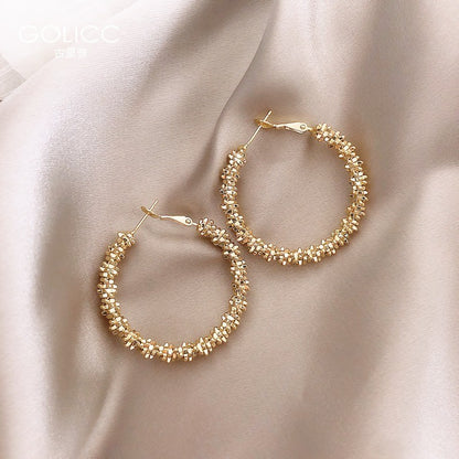 1 Pair Glam Geometric Plating Inlay Alloy Artificial Pearls Rhinestones Earrings