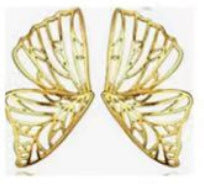 1 Pair Retro Exaggerated Leaf Heart Shape Butterfly Plating Hollow Out Metal Drop Earrings