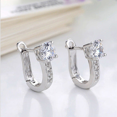 1 Pair Simple Style Heart Shape Flower Butterfly Inlay Copper Zircon Earrings