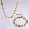 Retro Vacation Solid Color Stainless Steel Plating 18k Gold Plated Bracelets Necklace