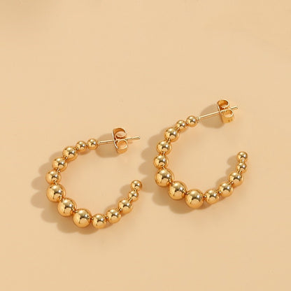 1 Pair Simple Style Classic Style C Shape Plating Copper 14k Gold Plated Ear Studs