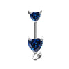 Elegant Vintage Style Classic Style Heart Shape Stainless Steel Titanium Steel Beaded Plating Inlay Rhinestones Zircon White Gold Plated Gold Plated Belly Ring