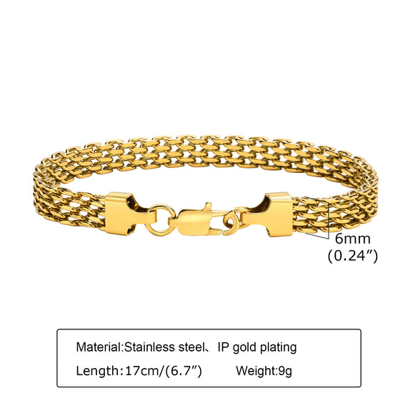 Ig Style Solid Color Stainless Steel Plating Inlay Zircon 18k Gold Plated Bracelets