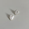 1 Pair Elegant Sweet Leaf Heart Shape Flower Inlay Alloy Artificial Pearls Opal Zircon Earrings