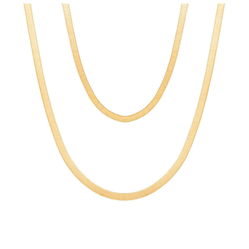 Retro Solid Color Iron Copper Gold Plated Layered Necklaces In Bulk