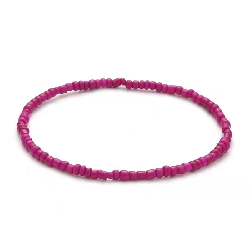 Bohemian Colorful Solid Color Seed Bead Beaded Women's Anklet