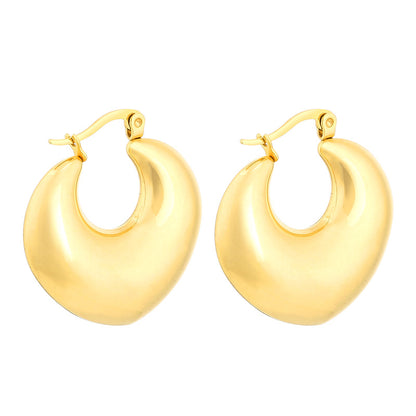 1 Pair Modern Style Simple Style Solid Color Plating Stainless Steel 18k Gold Plated Earrings