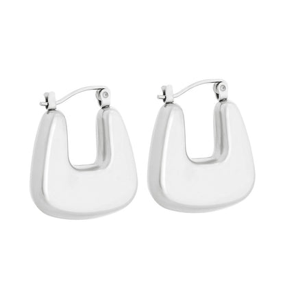 1 Pair Modern Style Simple Style Solid Color Plating Stainless Steel 18k Gold Plated Earrings