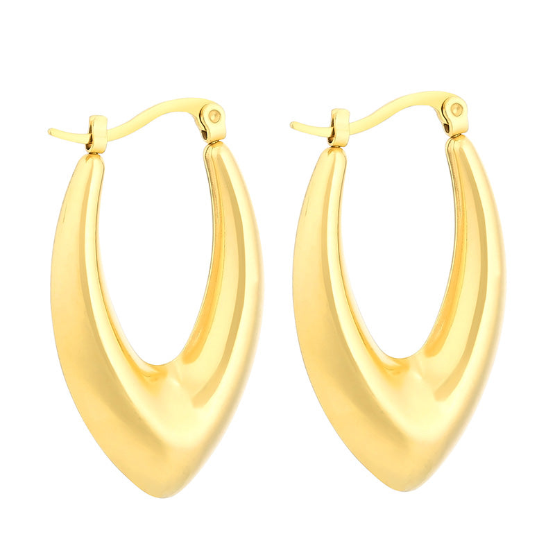 1 Pair Modern Style Simple Style Solid Color Plating Stainless Steel 18k Gold Plated Earrings